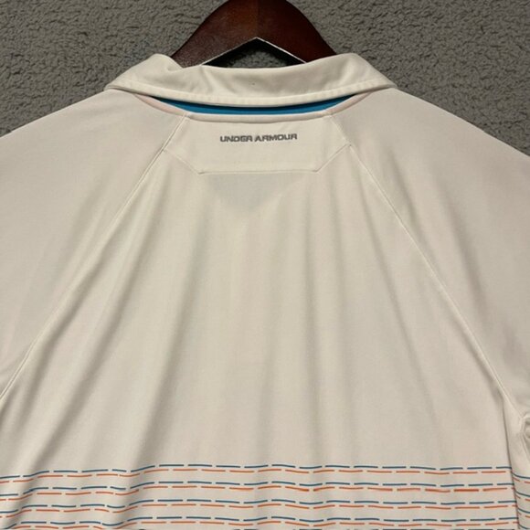 Under Armour Golf Polo Mens XL HeatGear Loose White Athletic Golf Shirt Preppy - Picture 8 of 15